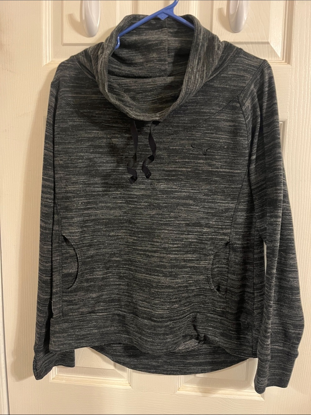 Kimes Ranch Heathered Charcoal Cowl Neck Pullover